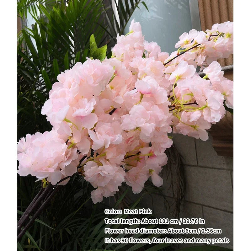 Artificial Cherry Blossom Tree – 21 Color Options for Spring Decor, DIY Bonsai, Wedding Arches & Home Decoration