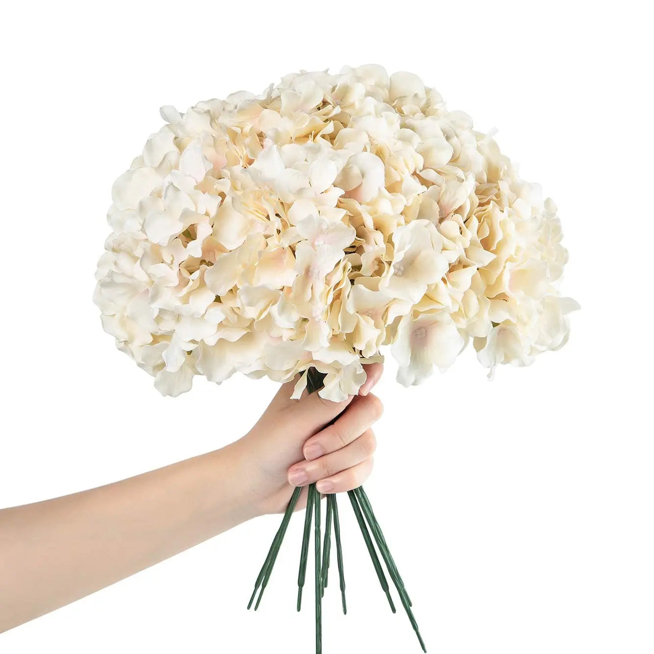 6pcs Artificial Hydrangea Flowers with Stems – Silk Faux Blooms, 7 Color Options for DIY Wedding Centerpieces, Home & Party Decor