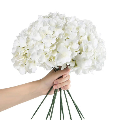 6pcs Artificial Hydrangea Flowers with Stems – Silk Faux Blooms, 7 Color Options for DIY Wedding Centerpieces, Home & Party Decor