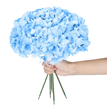 6pcs Artificial Hydrangea Flowers with Stems – Silk Faux Blooms, 7 Color Options for DIY Wedding Centerpieces, Home & Party Decor