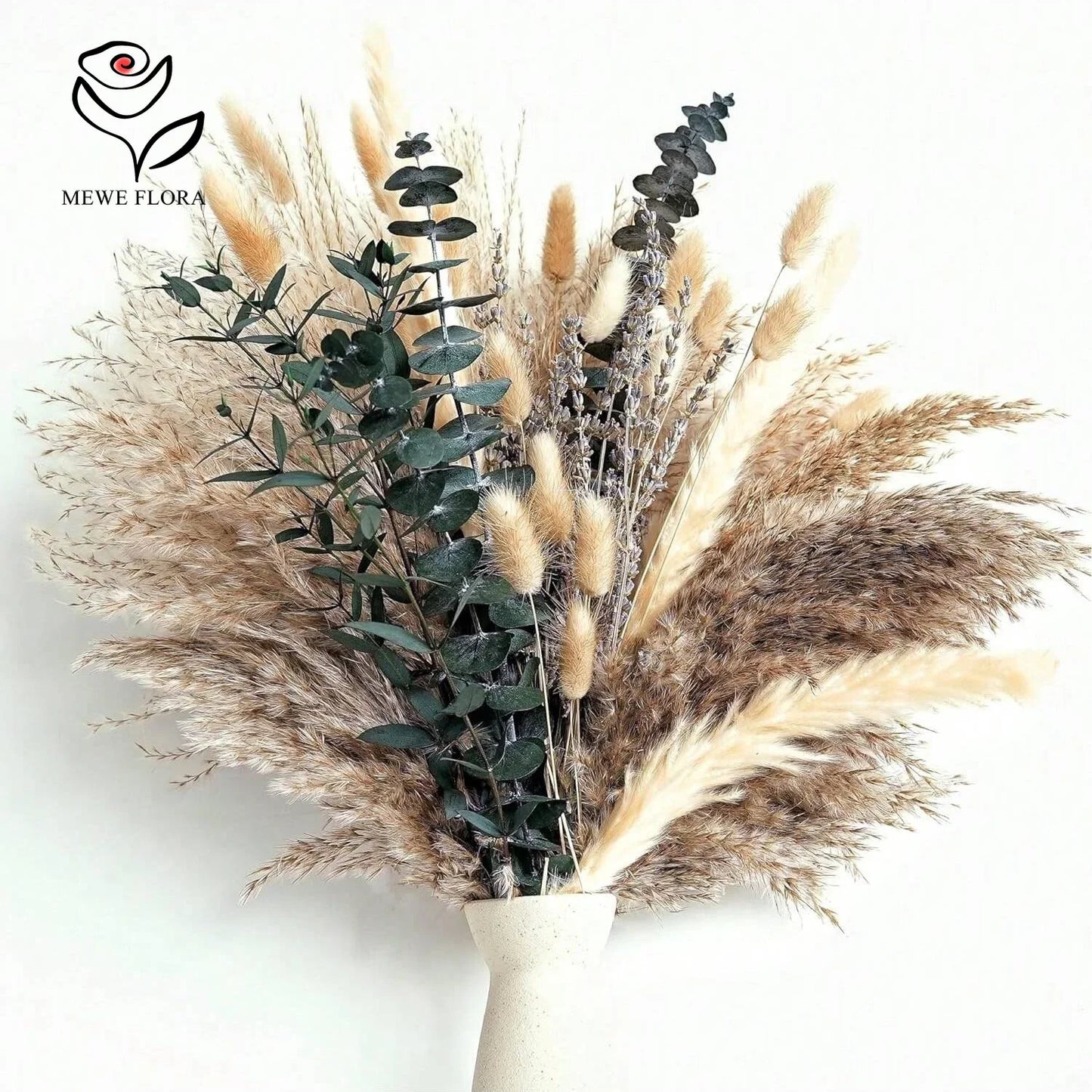 Dried Pampas Grass Bouquet – 5 Color Options for Boho Rustic Home Decor, Table Vase & Farmhouse Floral Arrangements