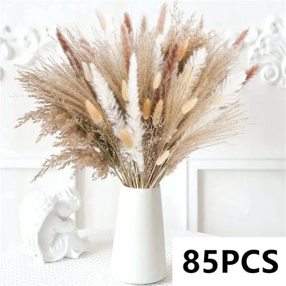 Natural Dried Pampas Grass Bouquet – 8 Style Options for Boho Home, Wedding Decor, Bunny Tails & Vase Arrangements