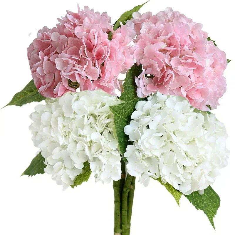 4pcs Artificial Hydrangea Flowers – 11 Color Options for Home, Wedding & Party Decor