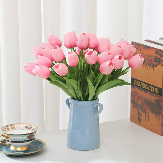 Artificial Real Touch Tulip Bouquet – 8 Color Options for Scrapbooking, Home Decor, Wedding Arches & Mother's Day Gifts