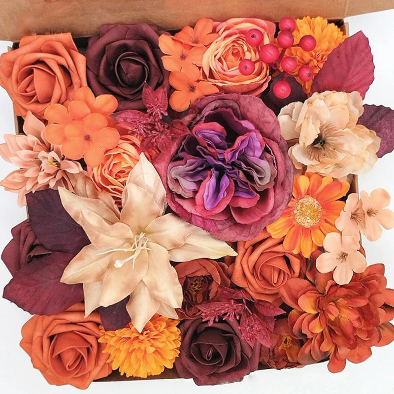 Artificial Flowers Set – 24 Stunning Color Options Perfect for DIY Wedding Centerpieces, Bouquets & Home Party Decor