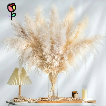 20pcs Natural Water Pampas Grass Bouquet – Nordic Style Dried Flowers for Home Decor, Country Weddings & Goldenrod Arrangements