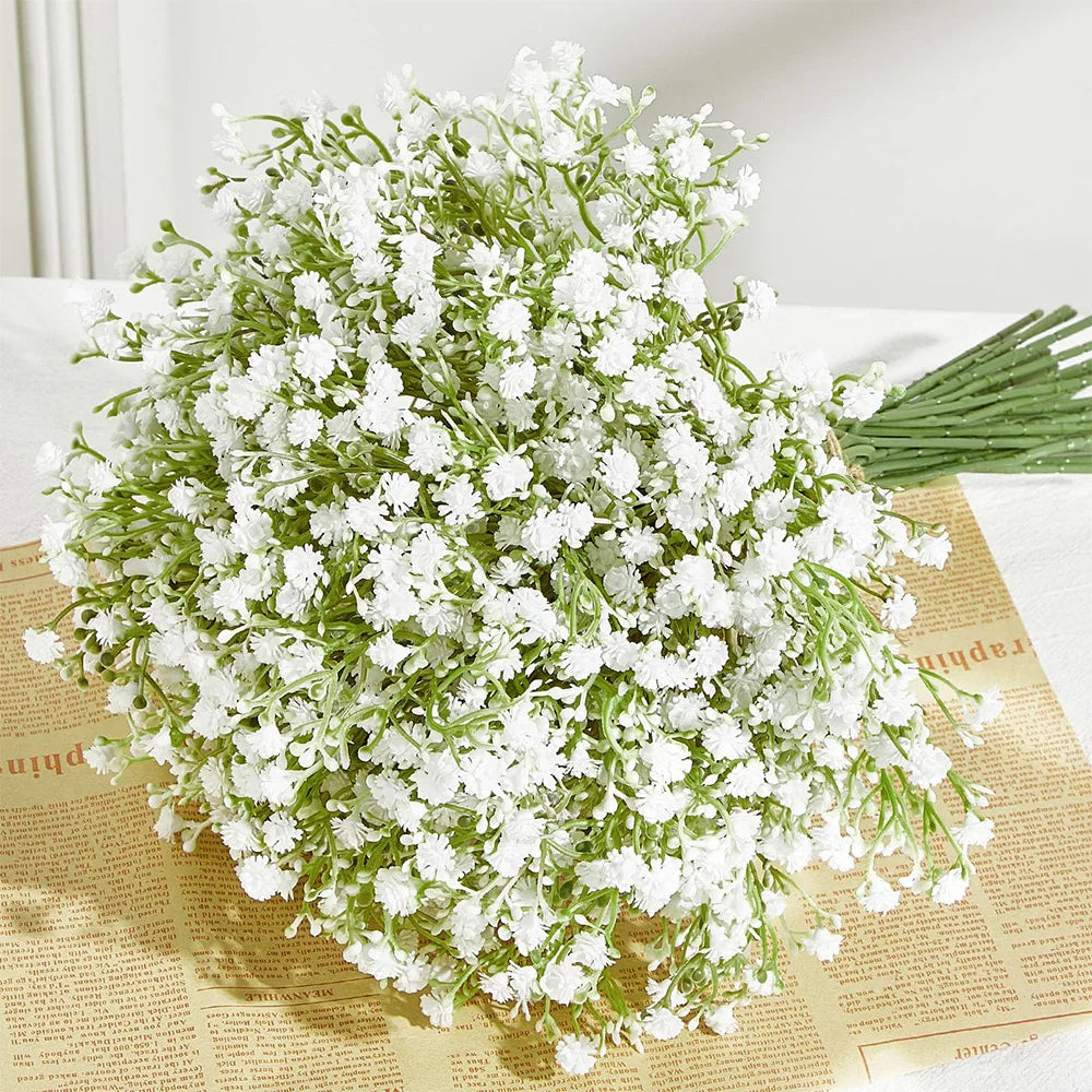 10/15pcs Artificial Baby Breath Flowers Set – Fake Gypsophila for Wedding, Party, Home Decor & DIY Floral Bouquets