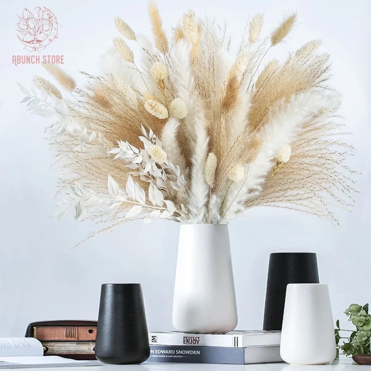 Natural Dried Pampas Grass Bouquet – 8 Style Options for Boho Home, Wedding Decor, Bunny Tails & Vase Arrangements